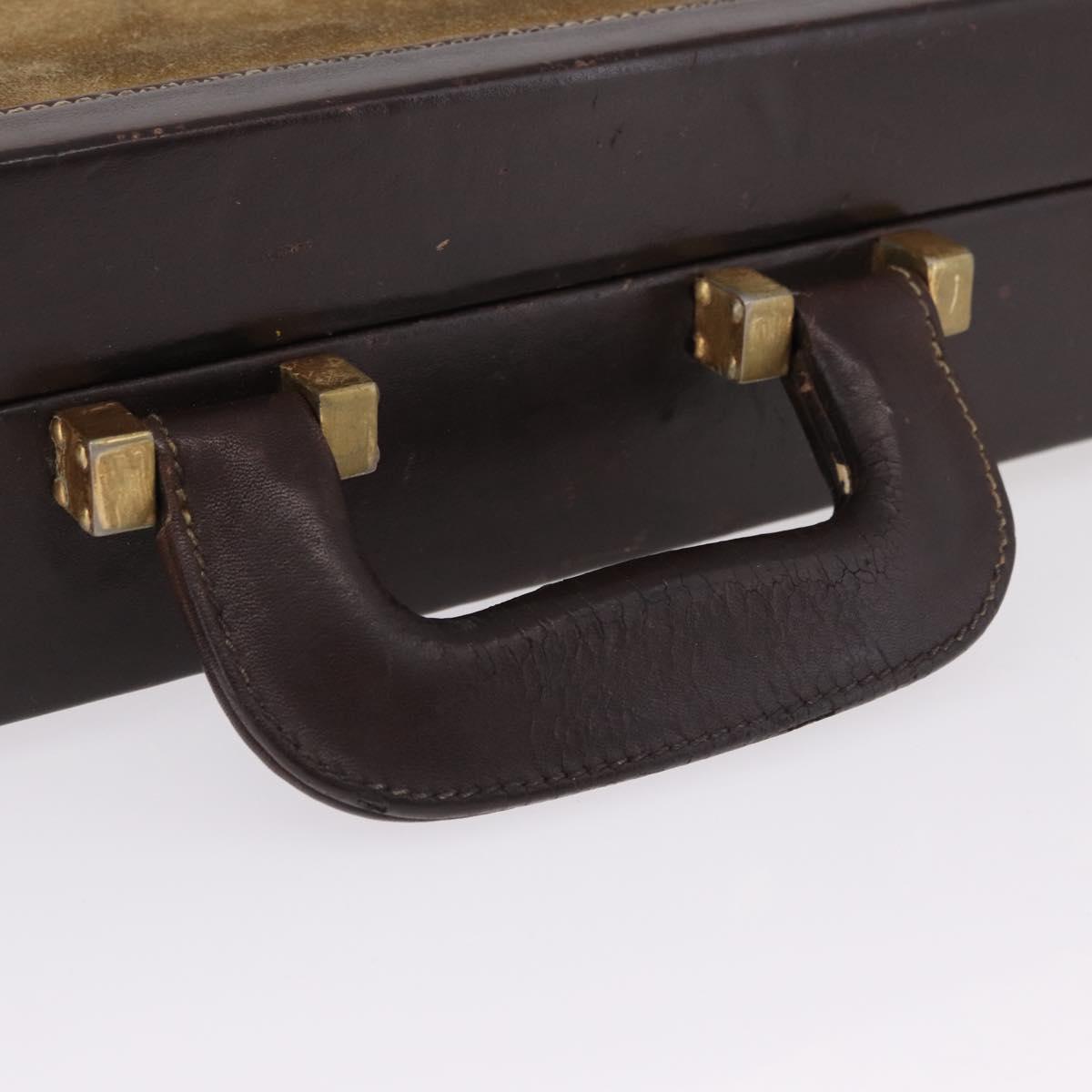 LOEWE Attache Case Trunk Suede Beige Gold