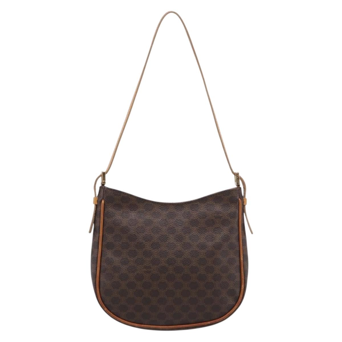 CELINE Macadam Shoulder Bag PVC Brown Gold