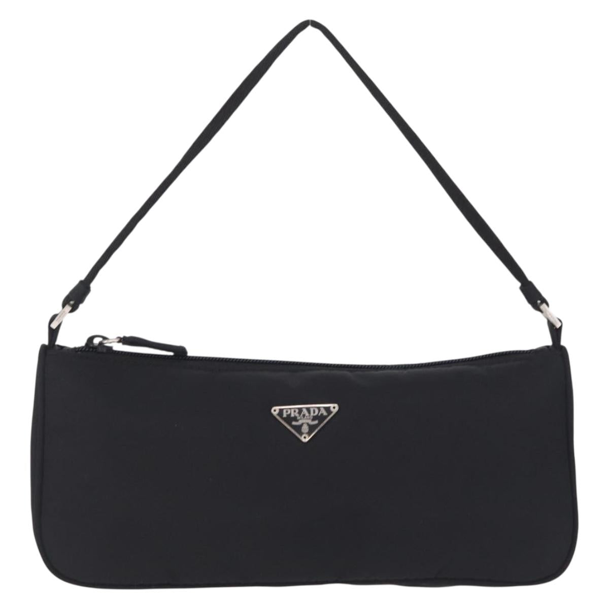PRADA Accessory Pouch Nylon Black Silver