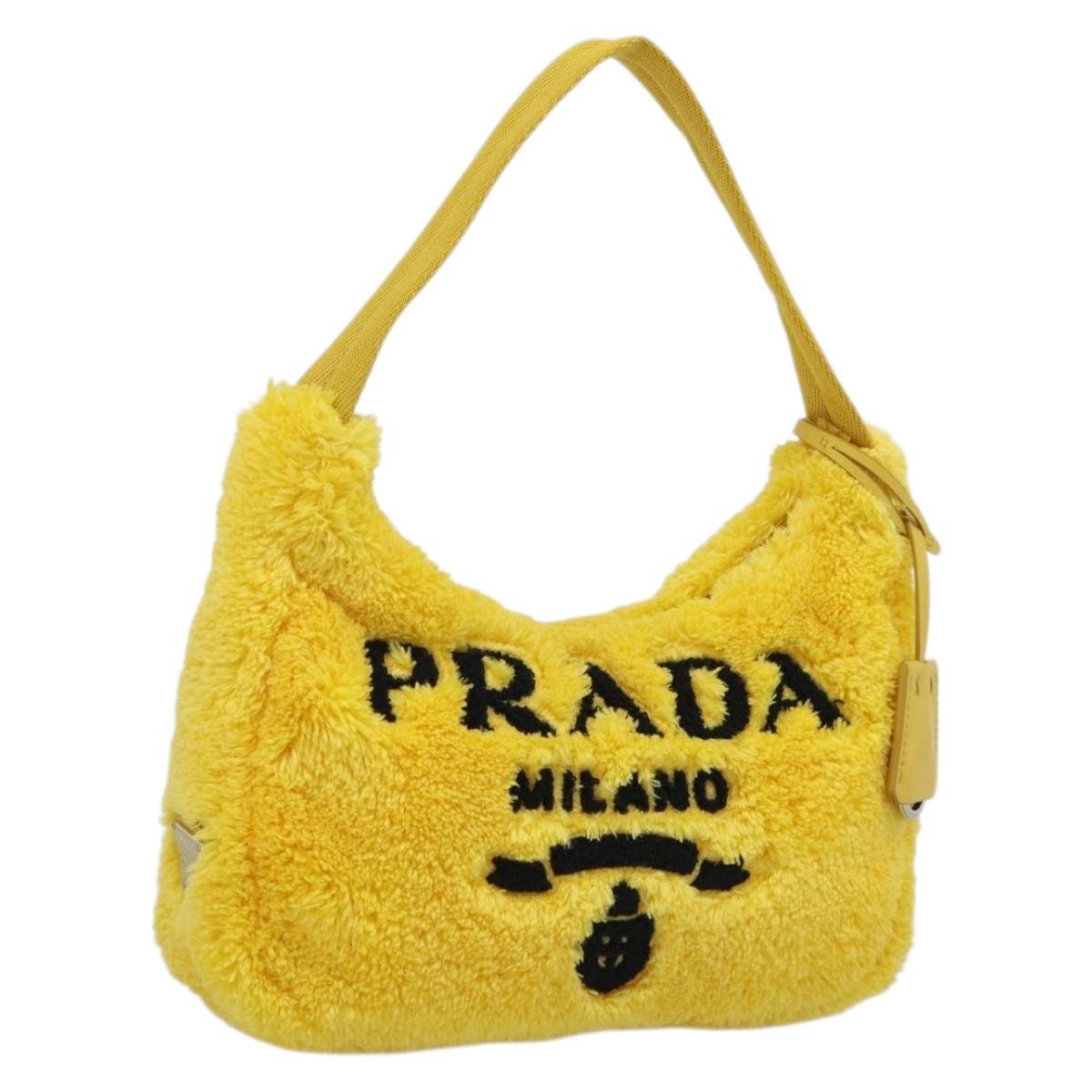 PRADA Accessory Pouch Pile Yellow Silver