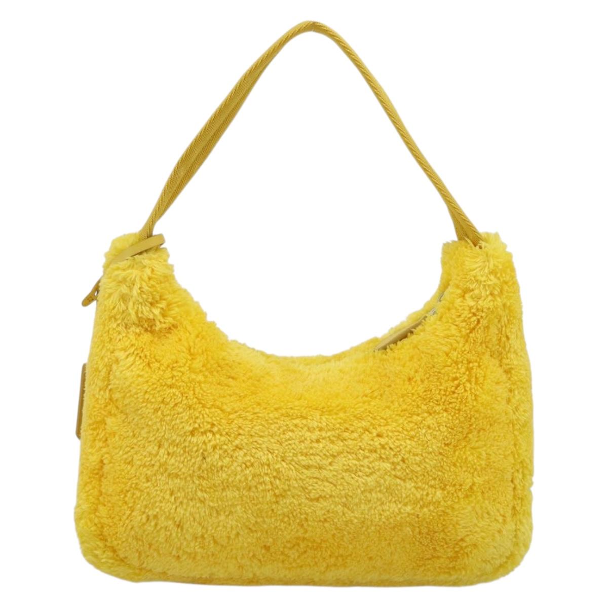PRADA Accessory Pouch Pile Yellow Silver