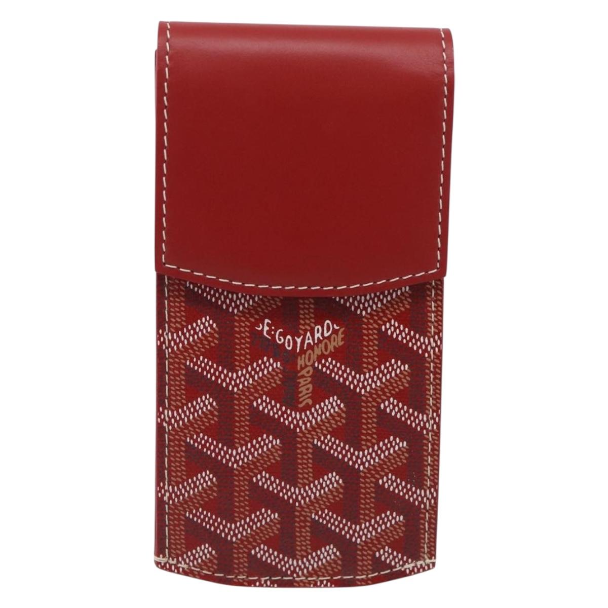 Goyard Herringbone Key Case PVC Red Silver