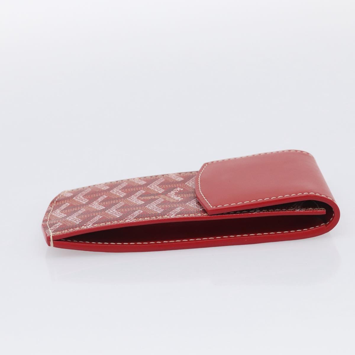 Goyard Herringbone Key Case PVC Red Silver