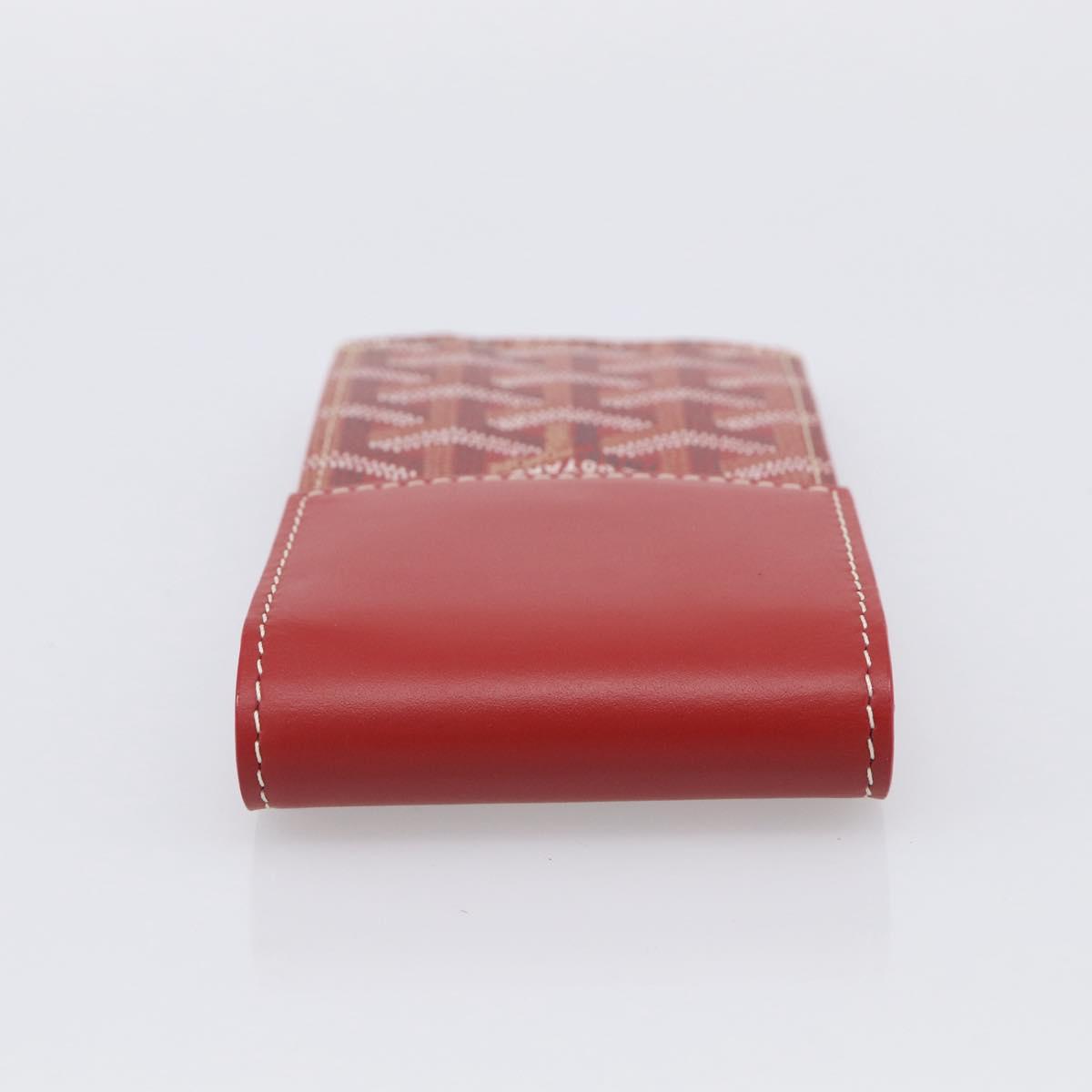 Goyard Herringbone Key Case PVC Red Silver