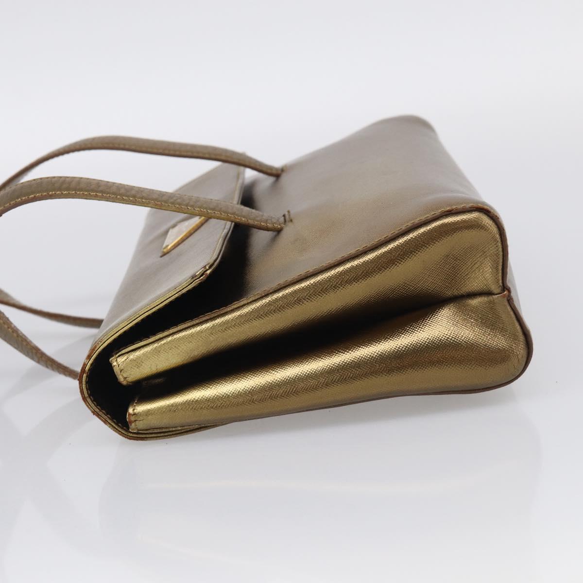 PRADA Hand Bag Saffiano leather Gold