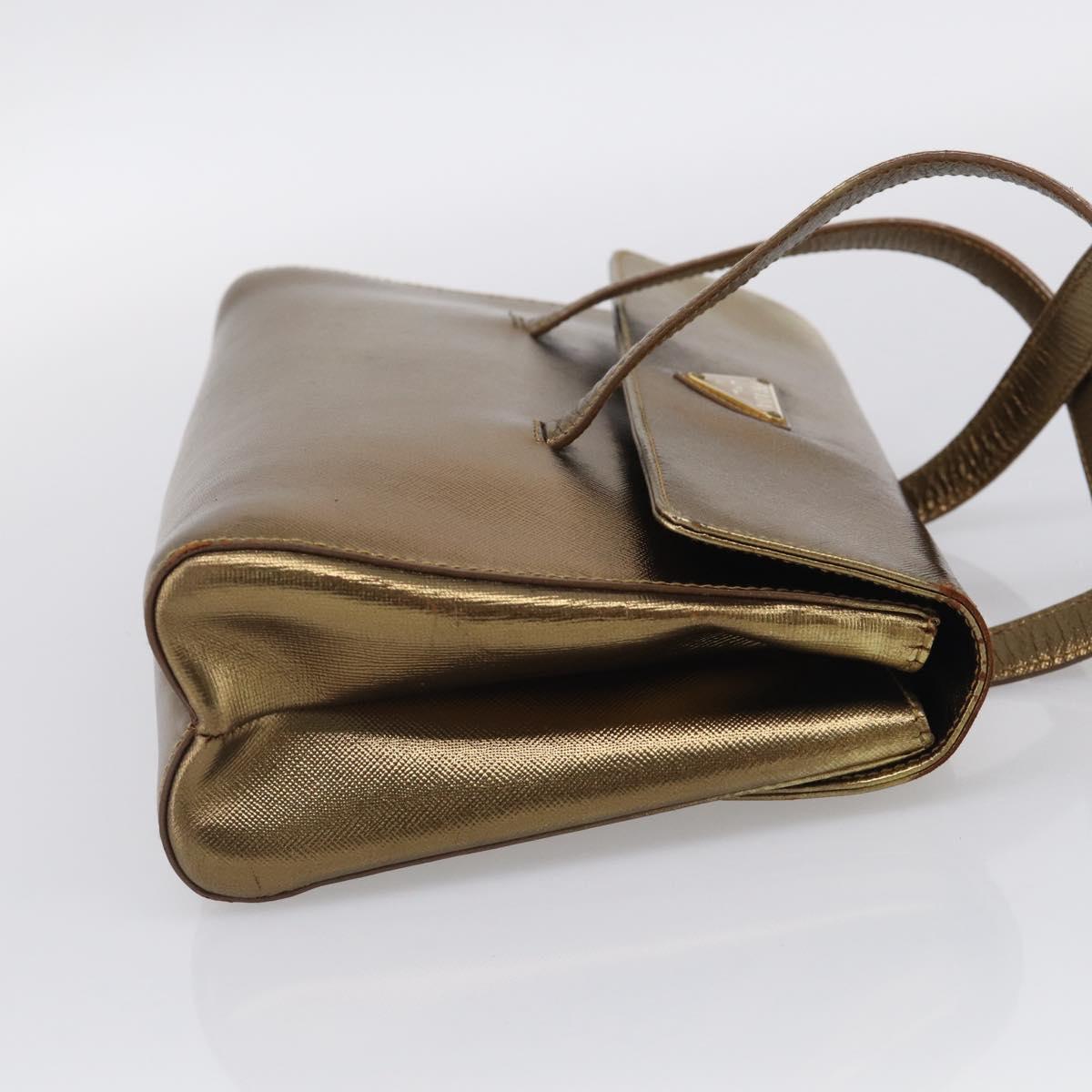 PRADA Hand Bag Saffiano leather Gold