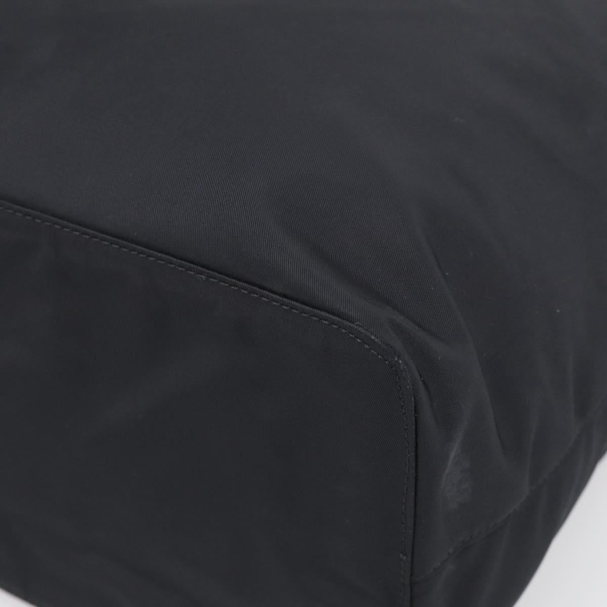 PRADA Hand Bag Nylon Black Silver