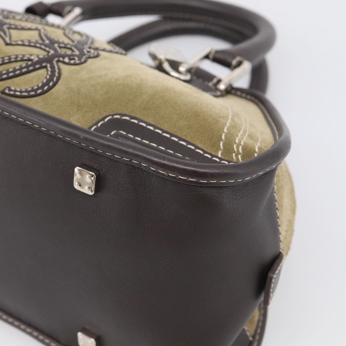 LOEWE Amazonas Hand Bag Suede Beige Silver