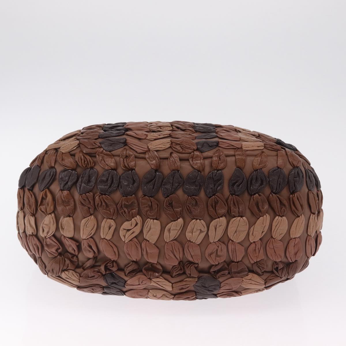 Miu Miu Hand Bag Leather Brown Gold