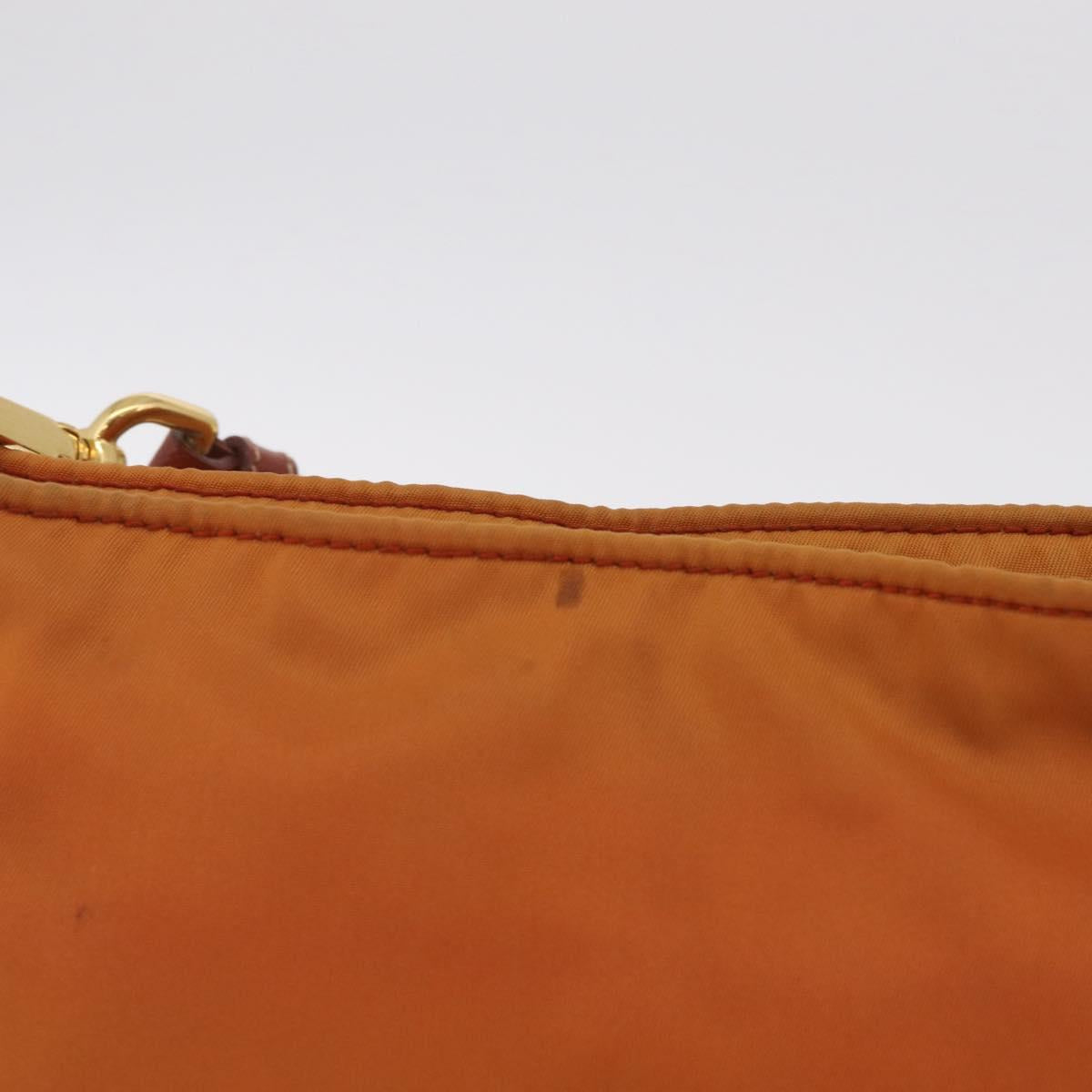 PRADA Shoulder Bag Nylon Orange Gold