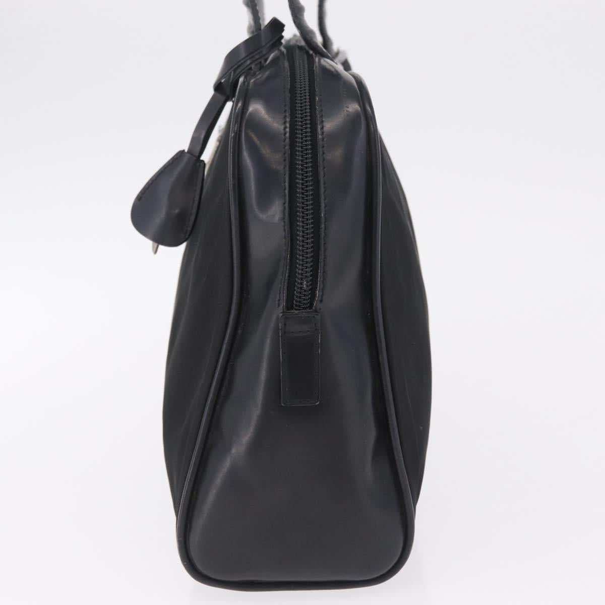 PRADA Hand Bag Nylon Black Silver