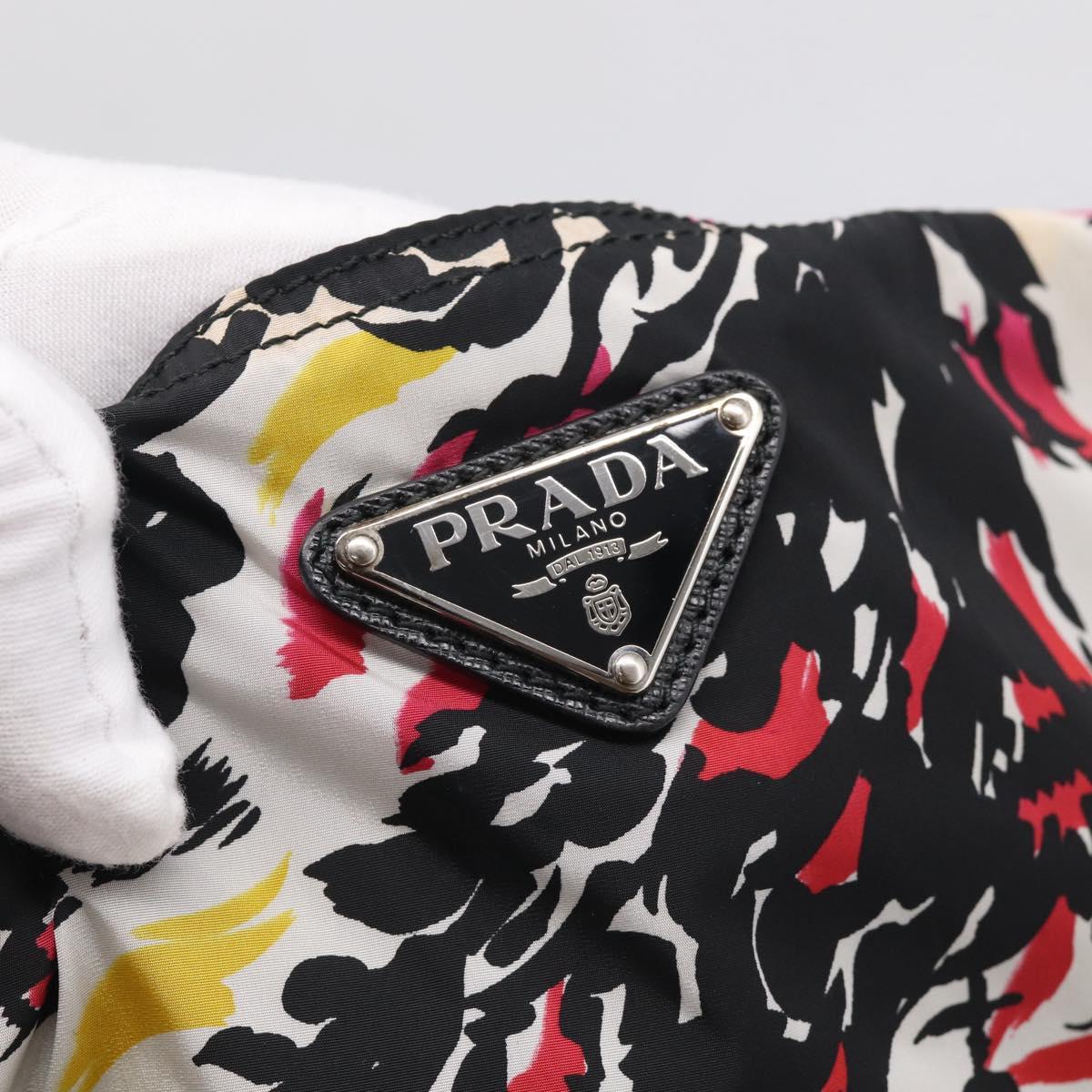 PRADA Tote Bag Nylon White Black