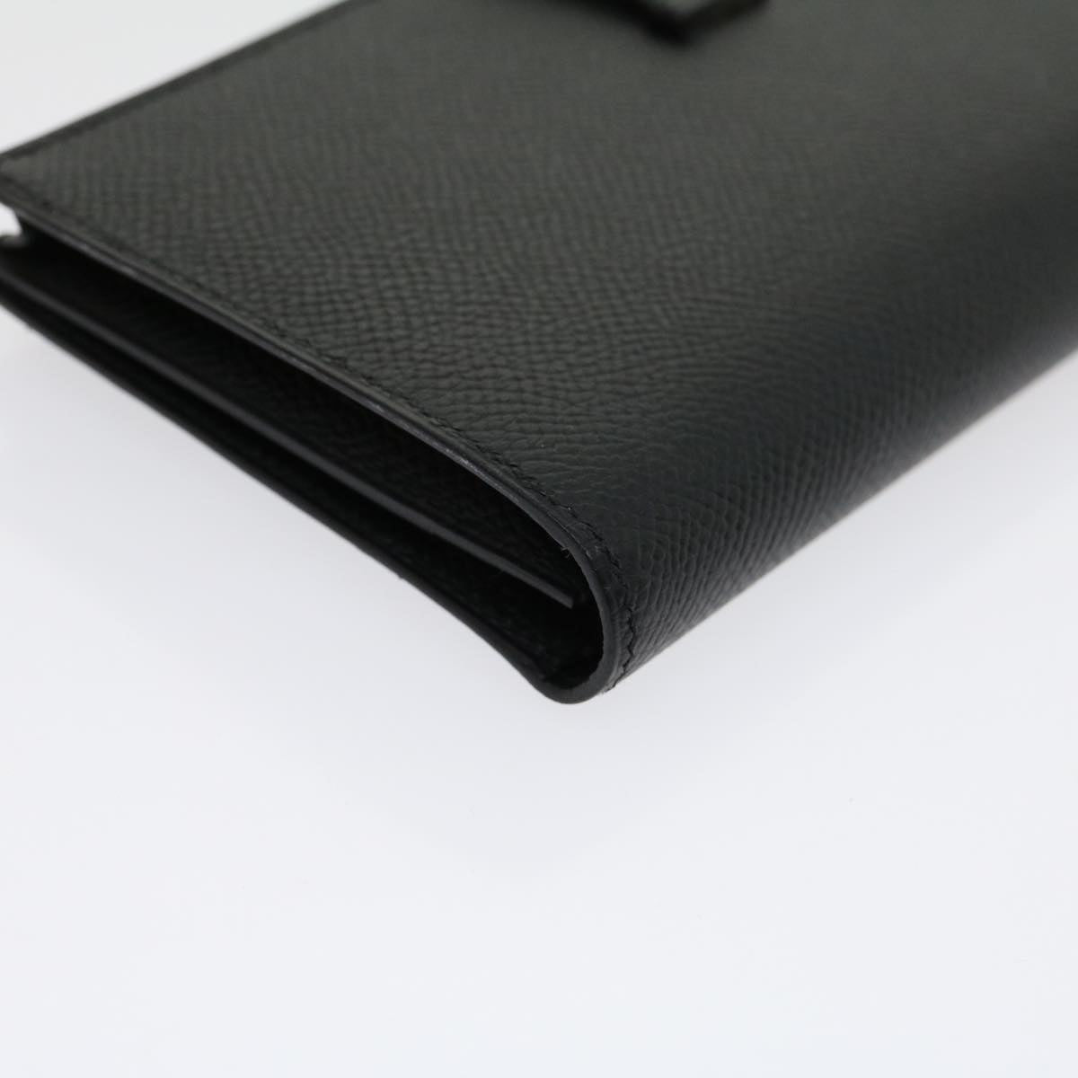 HERMES Bean souffl Long Wallet SilverMetal Black