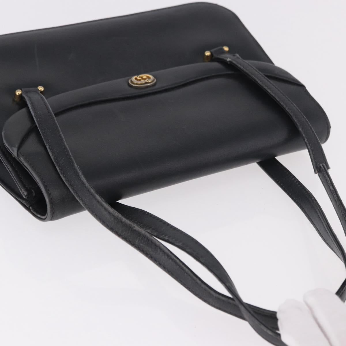 GUCCI Hand Bag Leather Black