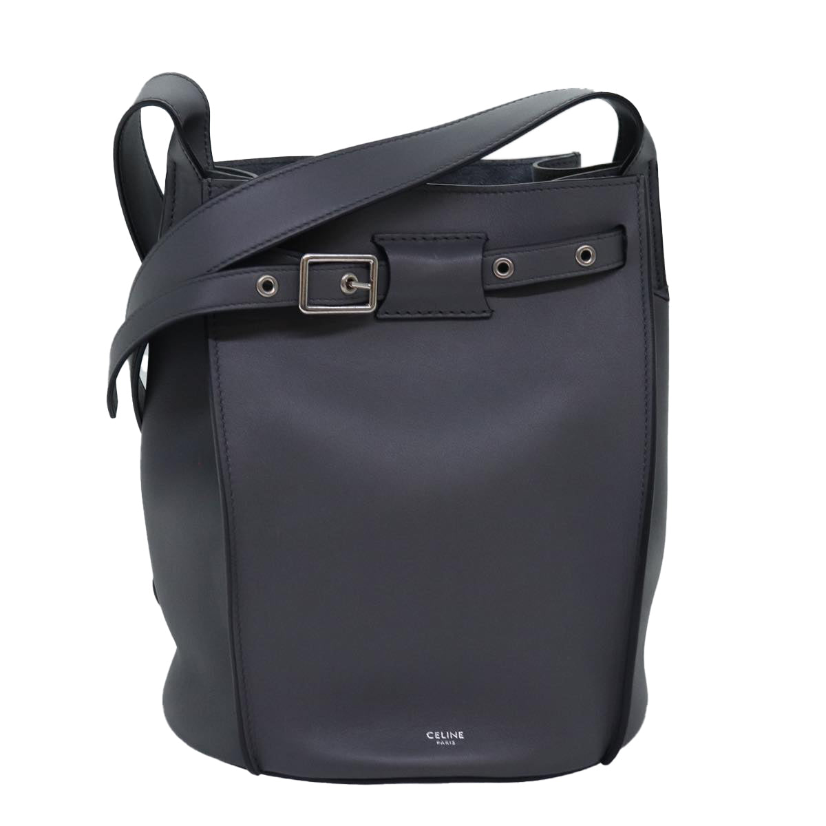 CELINE Big bag Shoulder Bag Leather Gray