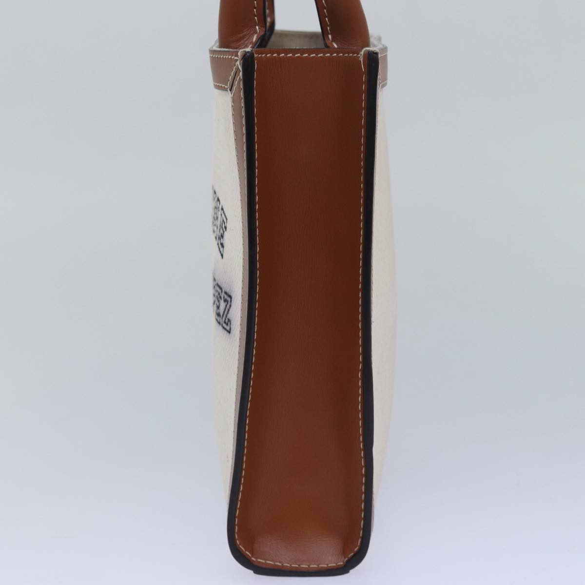 CELINE Mini Vertical Cabas Hand Bag Canvas 2way White