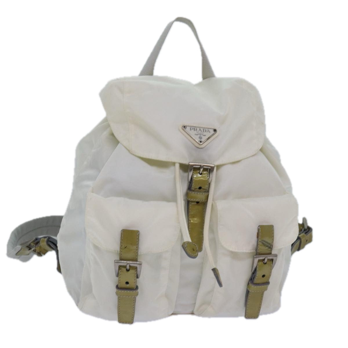 PRADA Backpack Nylon White Silver