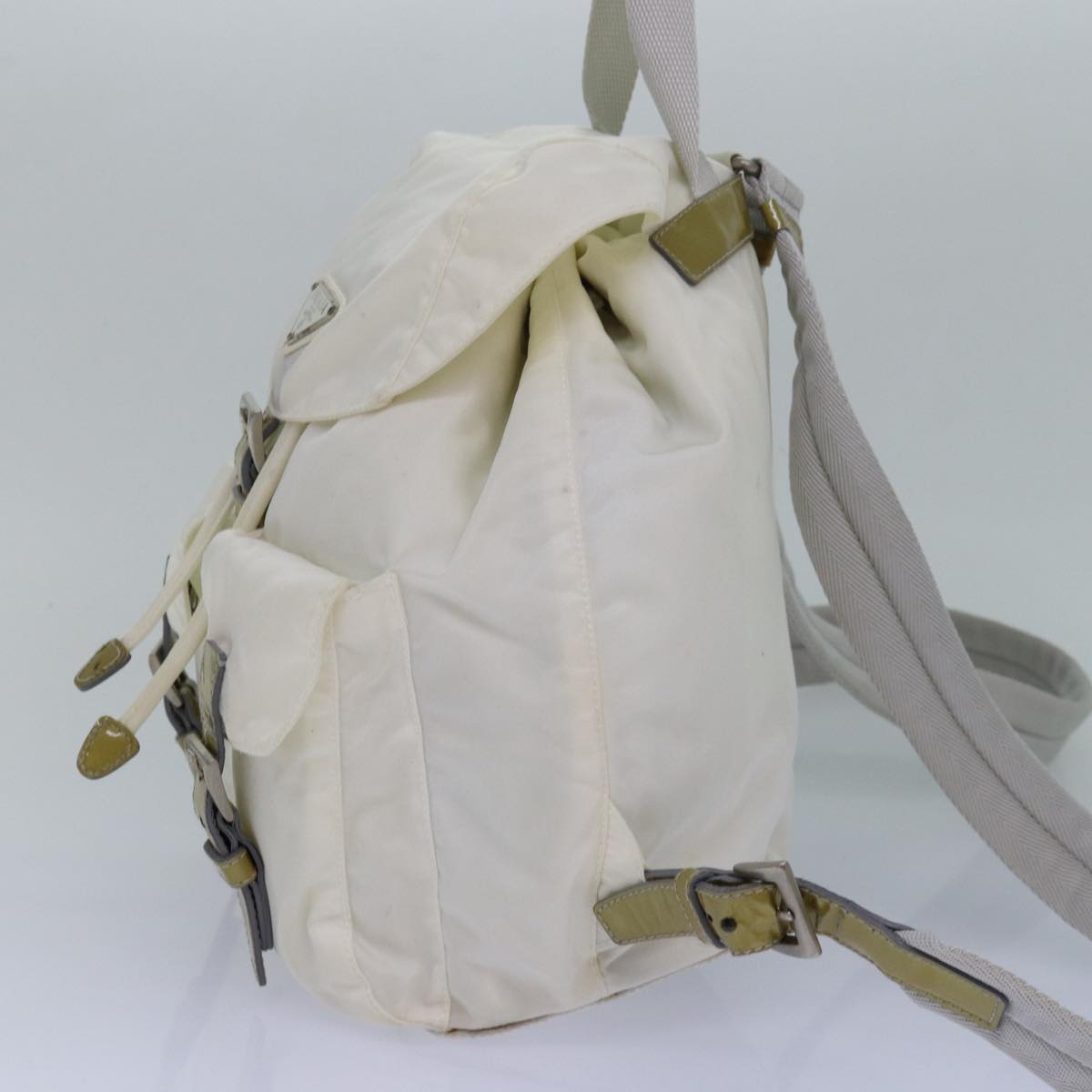PRADA Backpack Nylon White Silver