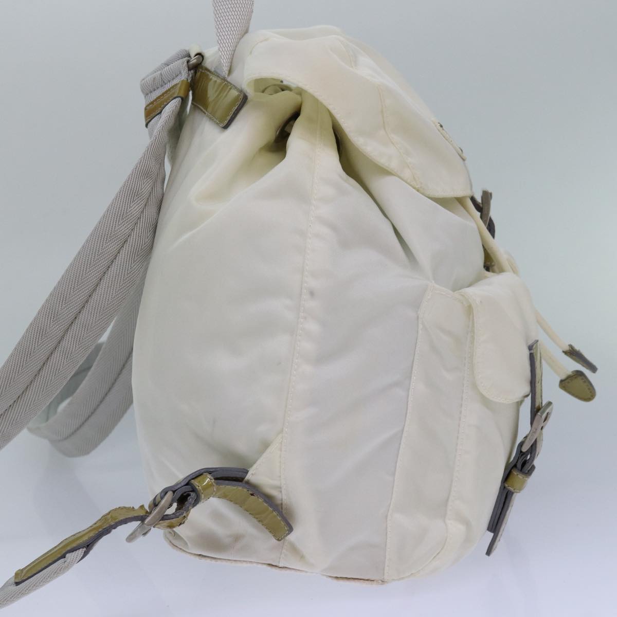 PRADA Backpack Nylon White Silver