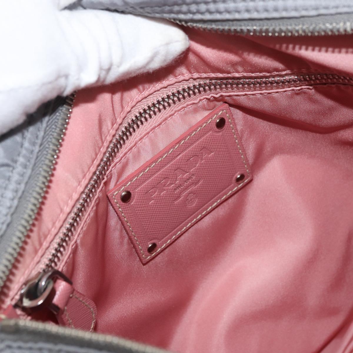 PRADA Shoulder Bag Nylon Gray Silver