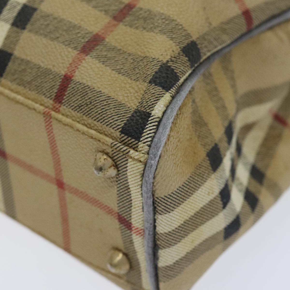 BURBERRY Nova Check Hand Bag PVC Beige
