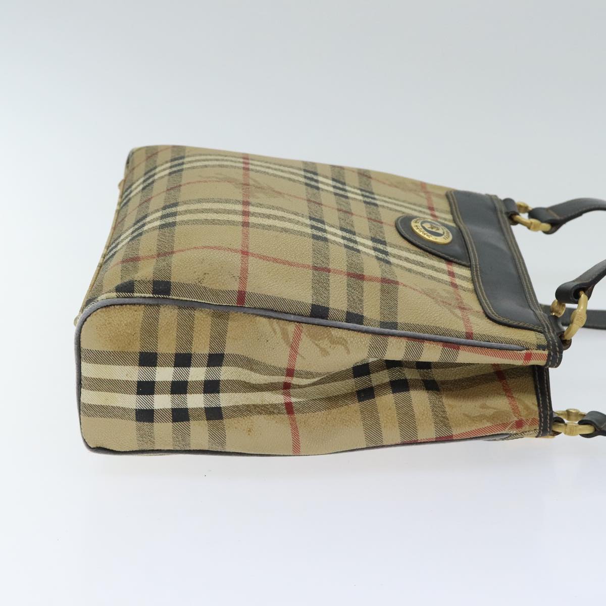 BURBERRY Nova Check Hand Bag PVC Beige
