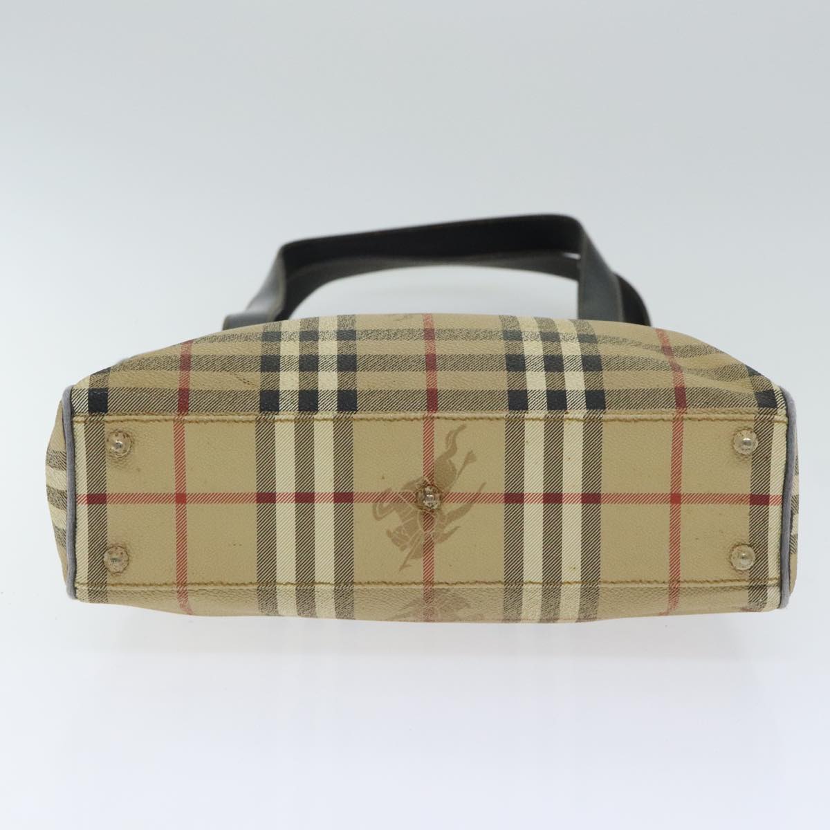 BURBERRY Nova Check Hand Bag PVC Beige