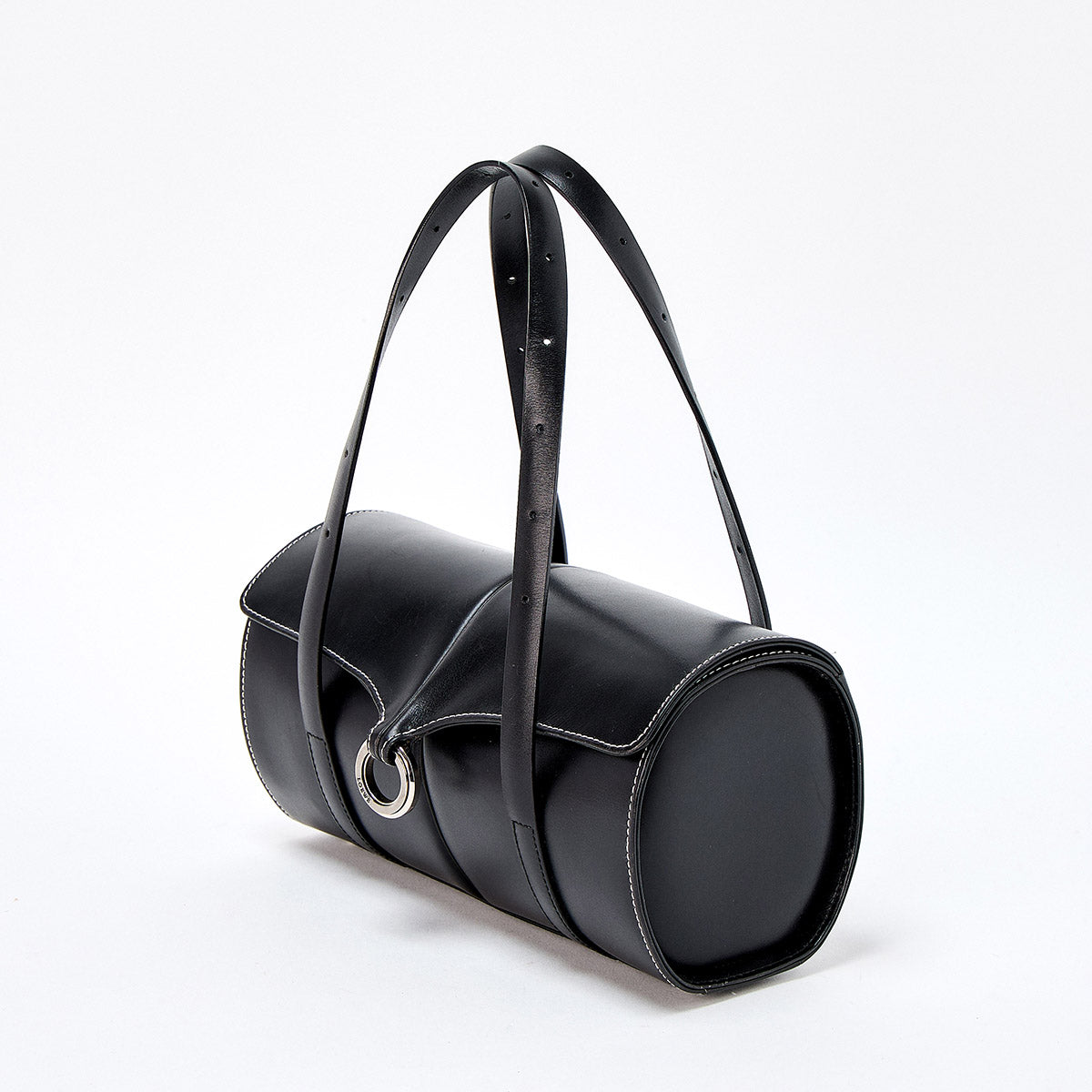 LOEWE Shoulder Bag Black Silver Leather