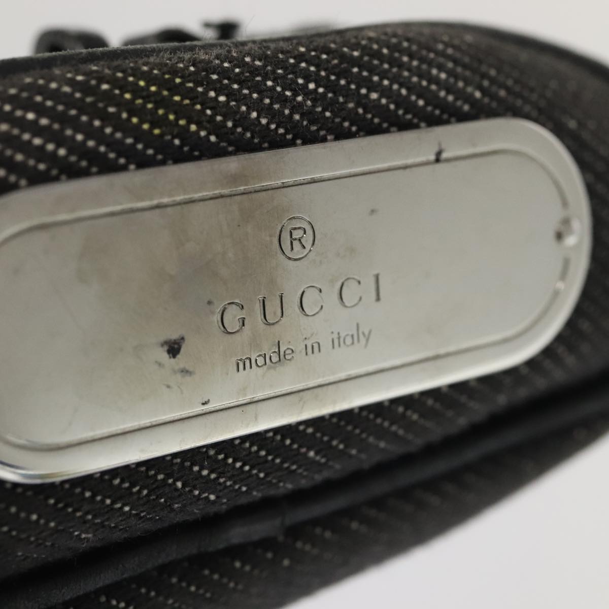 GUCCI Pouch Denim Gray Silver 90627