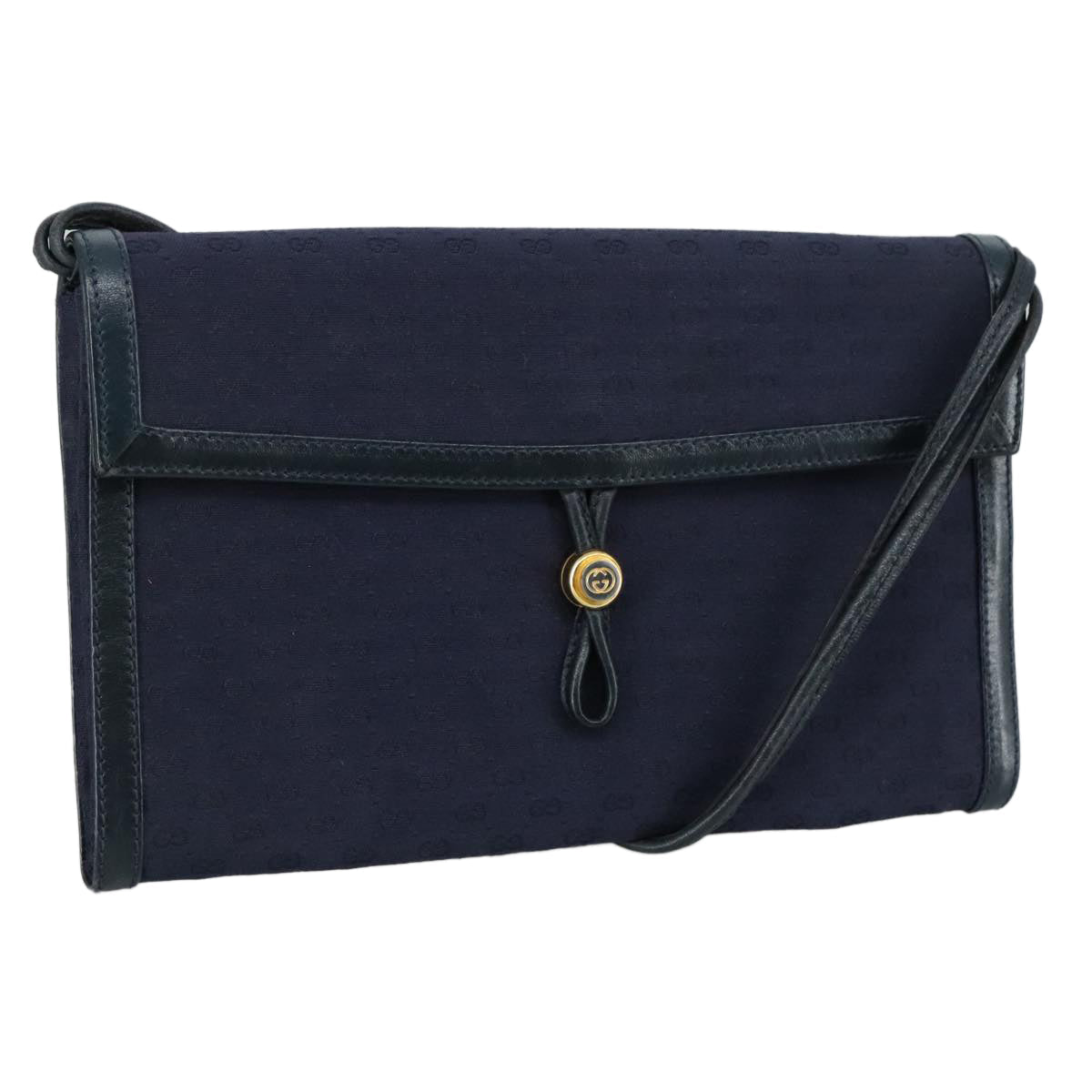 GUCCI Micro GG Canvas Shoulder Bag Navy