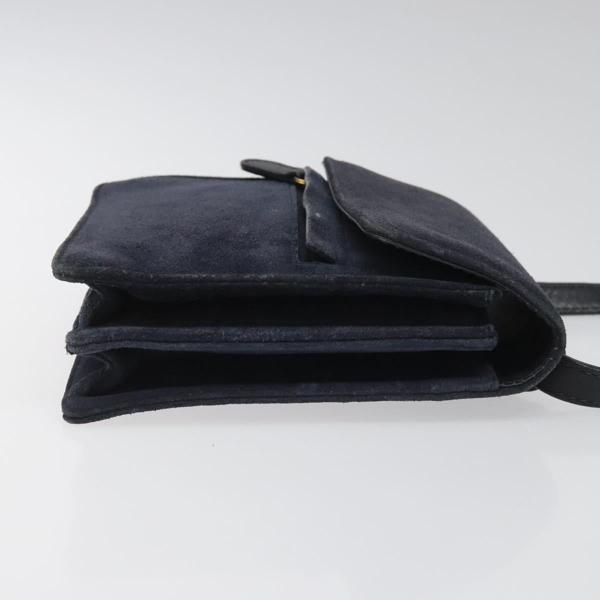 GUCCI Shoulder Bag Suede Navy