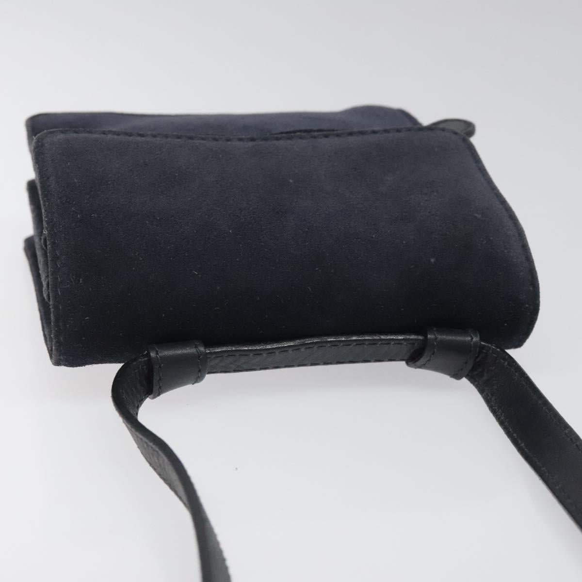 GUCCI Shoulder Bag Suede Navy