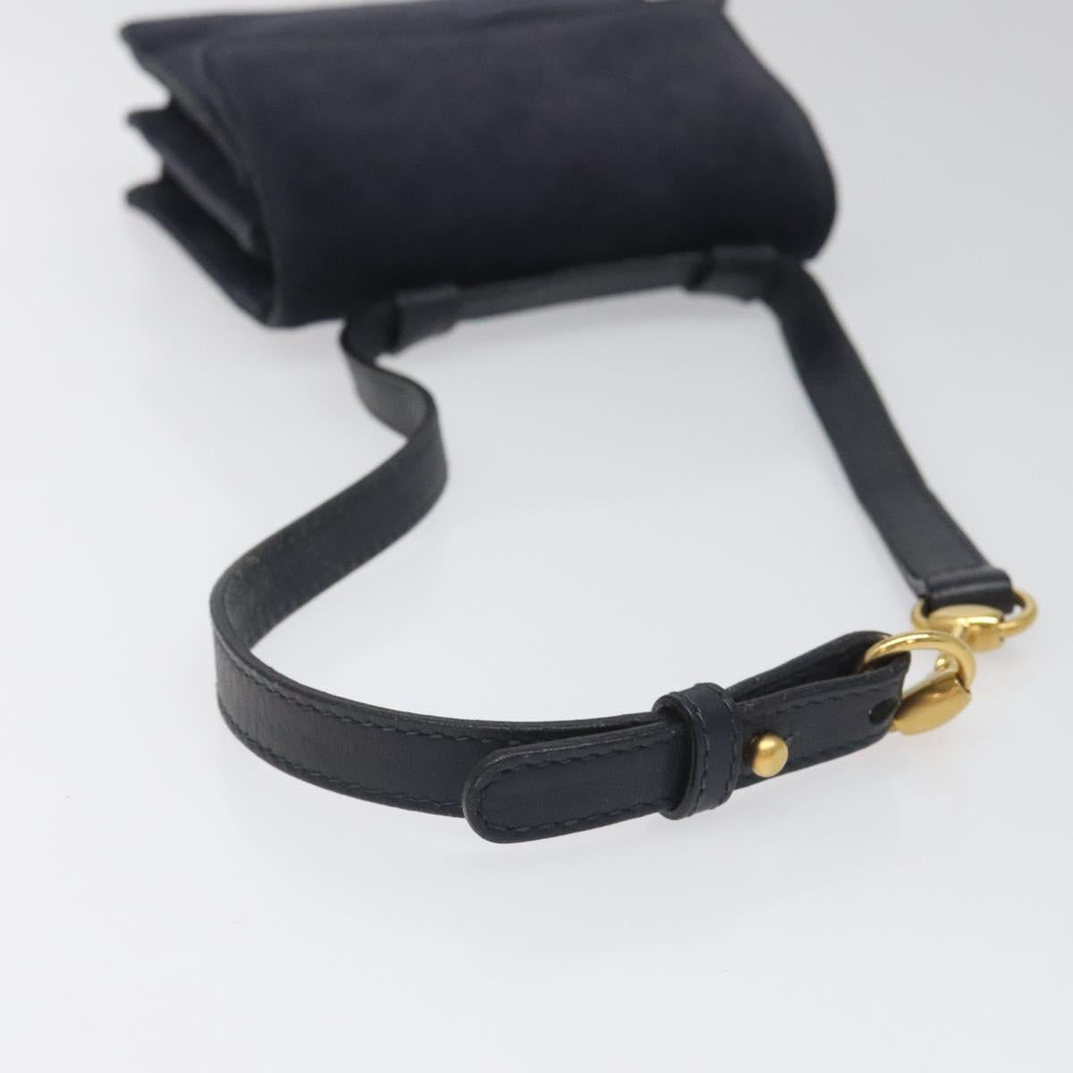GUCCI Shoulder Bag Suede Navy