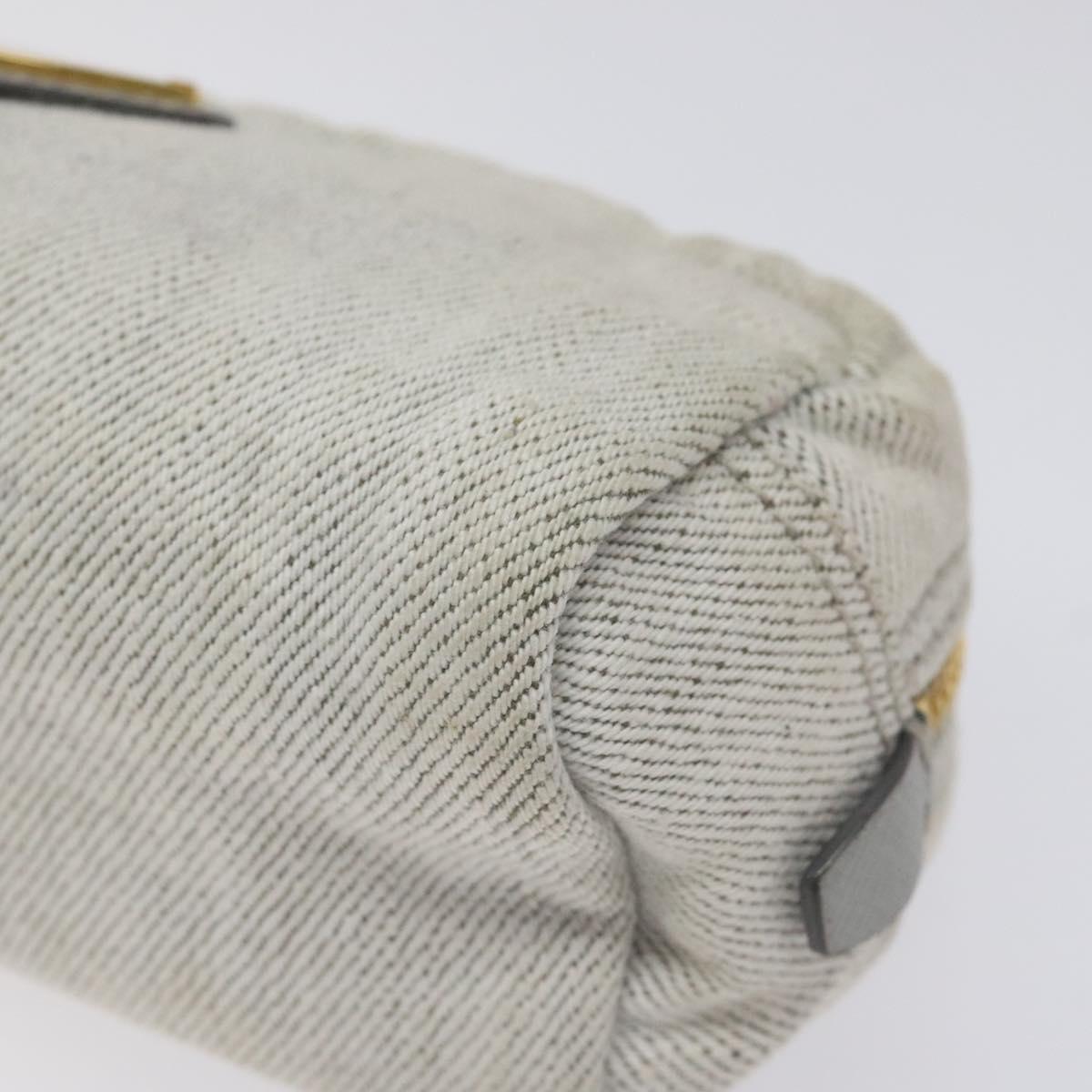 PRADA Pouch Canvas Gray Gold