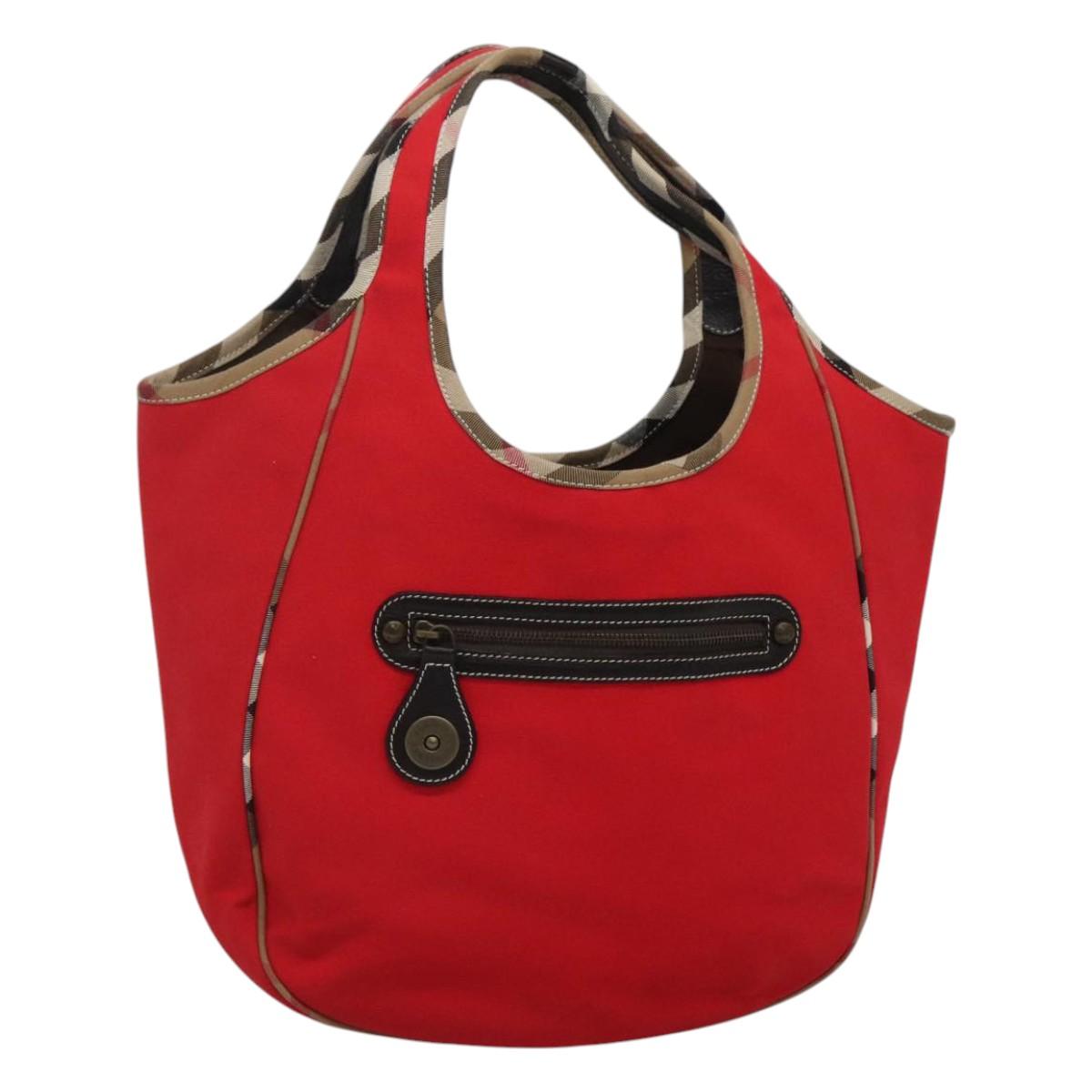 BURBERRY Shoulder Bag Canvas Red
