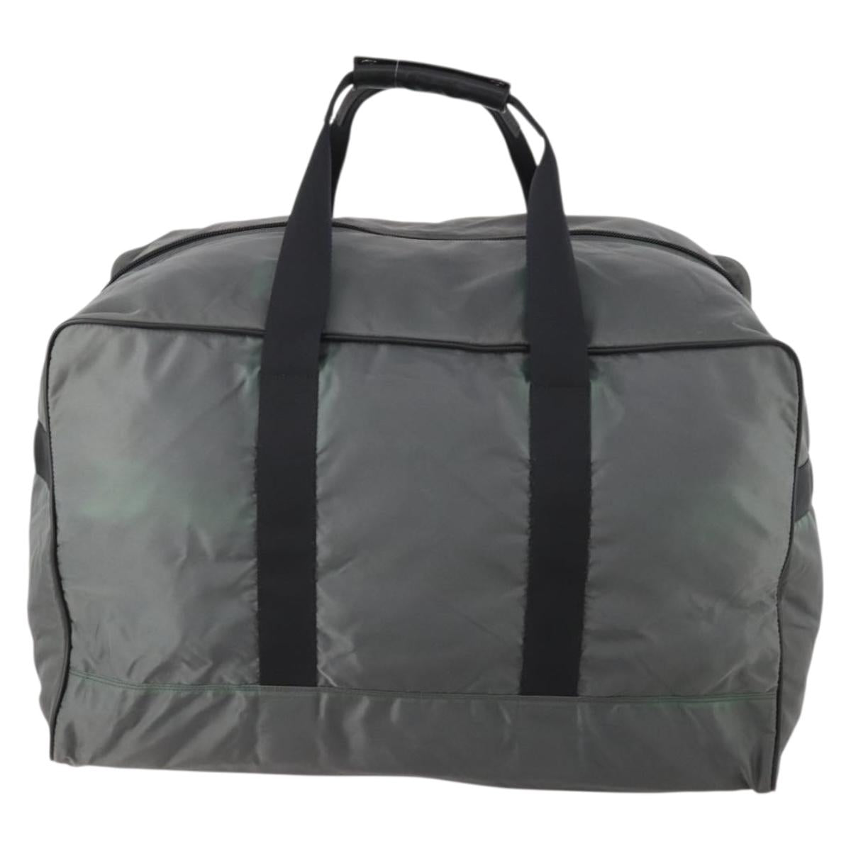 PRADA Boston Bag Nylon Gray Silver