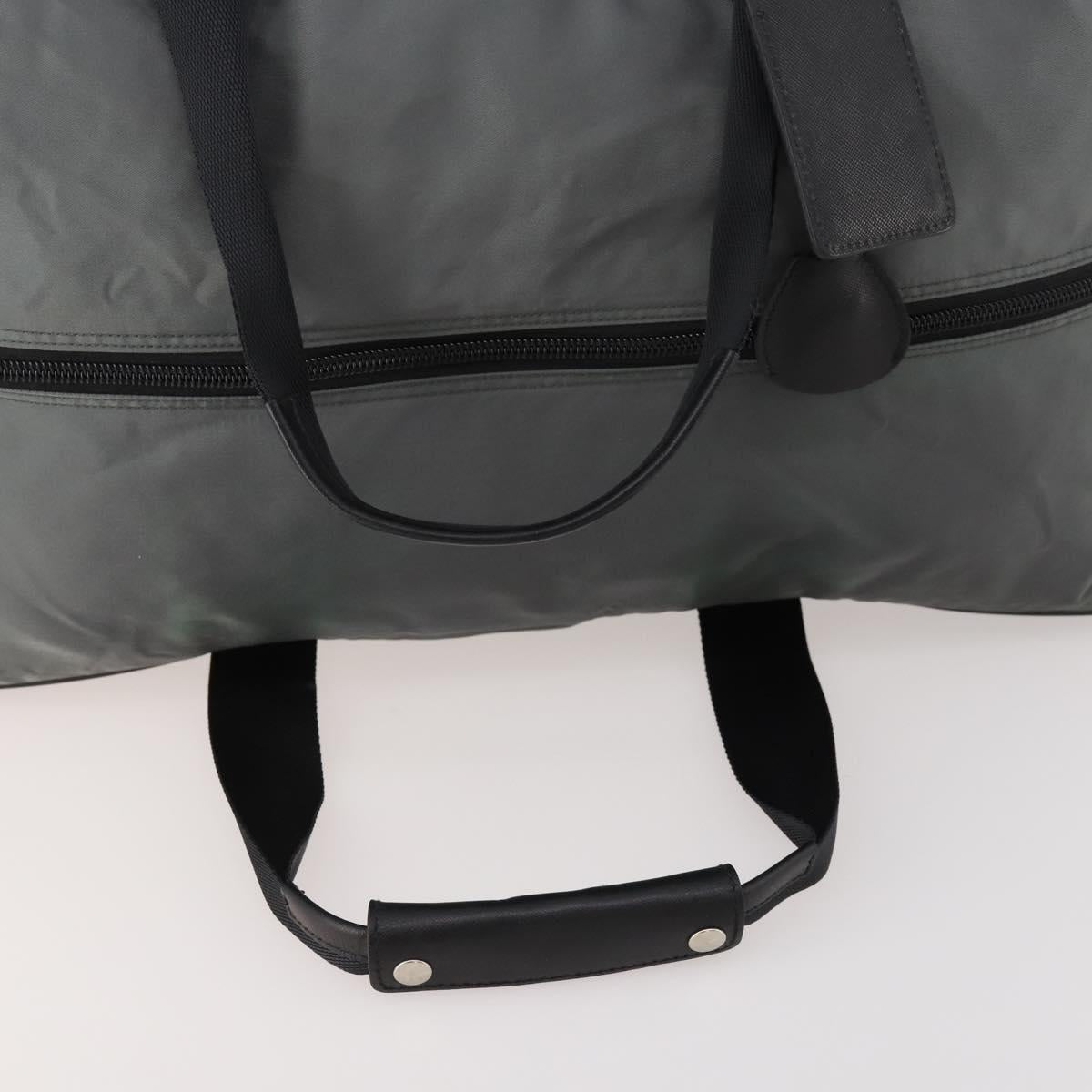 PRADA Boston Bag Nylon Gray Silver
