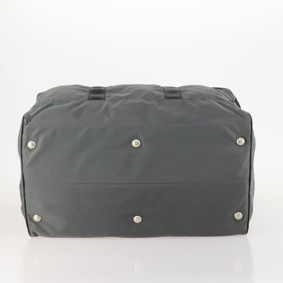 PRADA Boston Bag Nylon Gray Silver