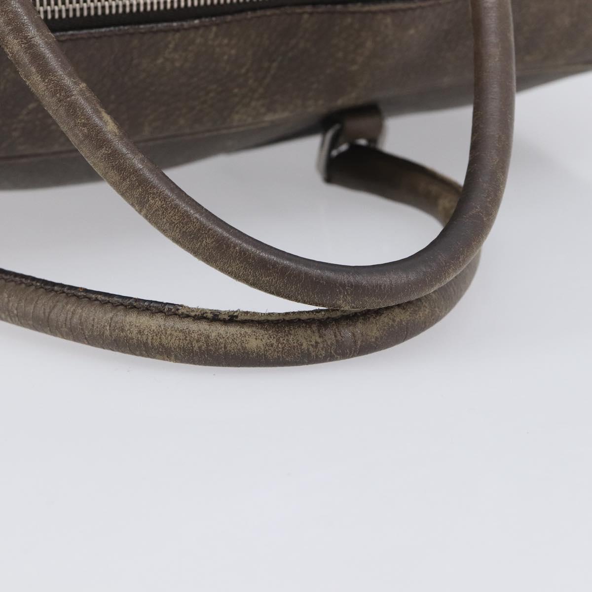 PRADA Boston Bag Leather Gray Silver