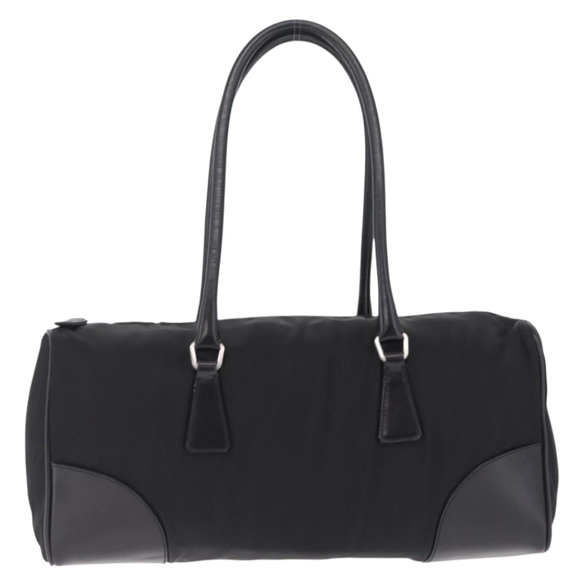 PRADA Shoulder Hand Bag Nylon Black Silver BR0607