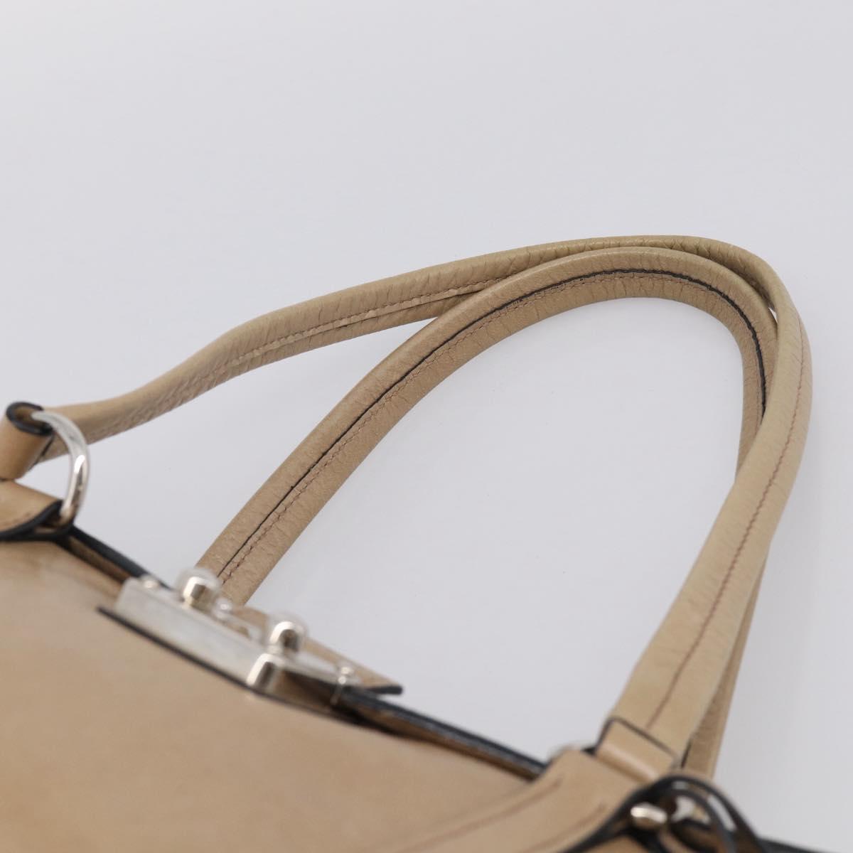 Miu Miu Shoulder Bag Leather Beige Silver