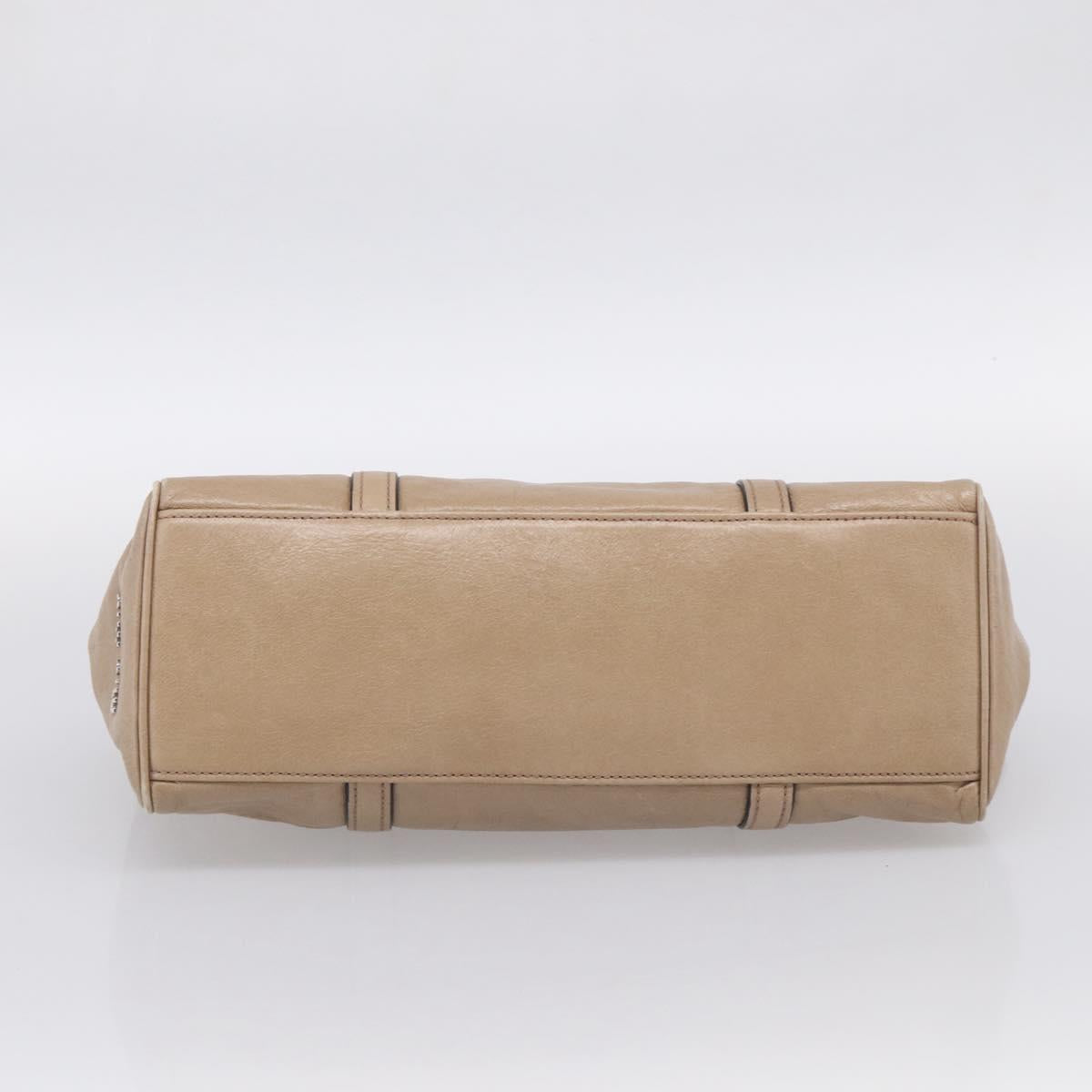 Miu Miu Shoulder Bag Leather Beige Silver
