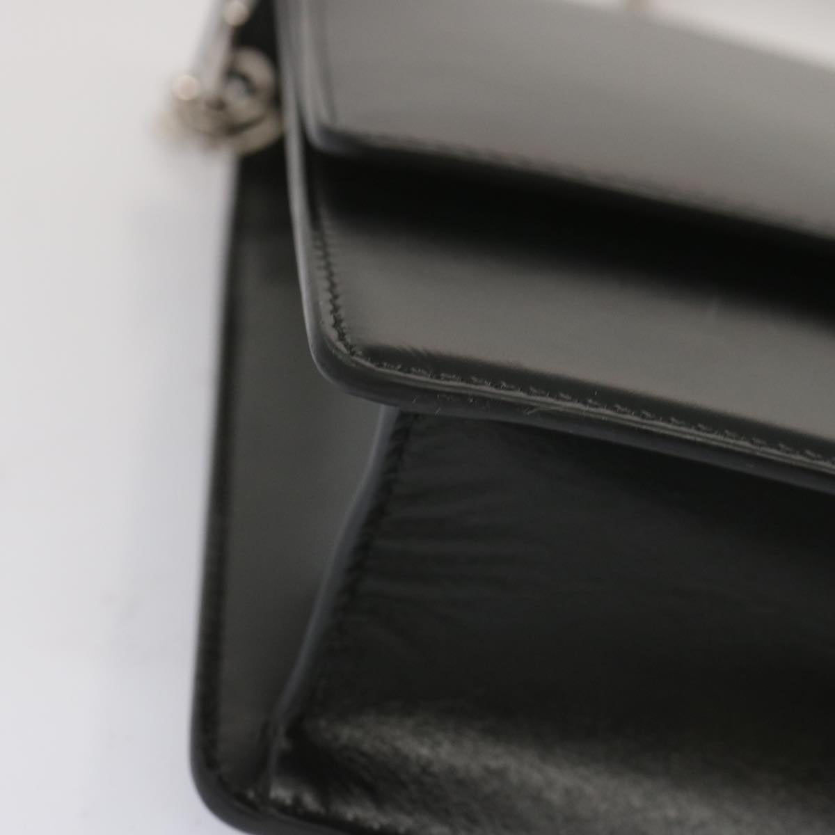 GIVENCHY Chain Shoulder Bag Leather Black
