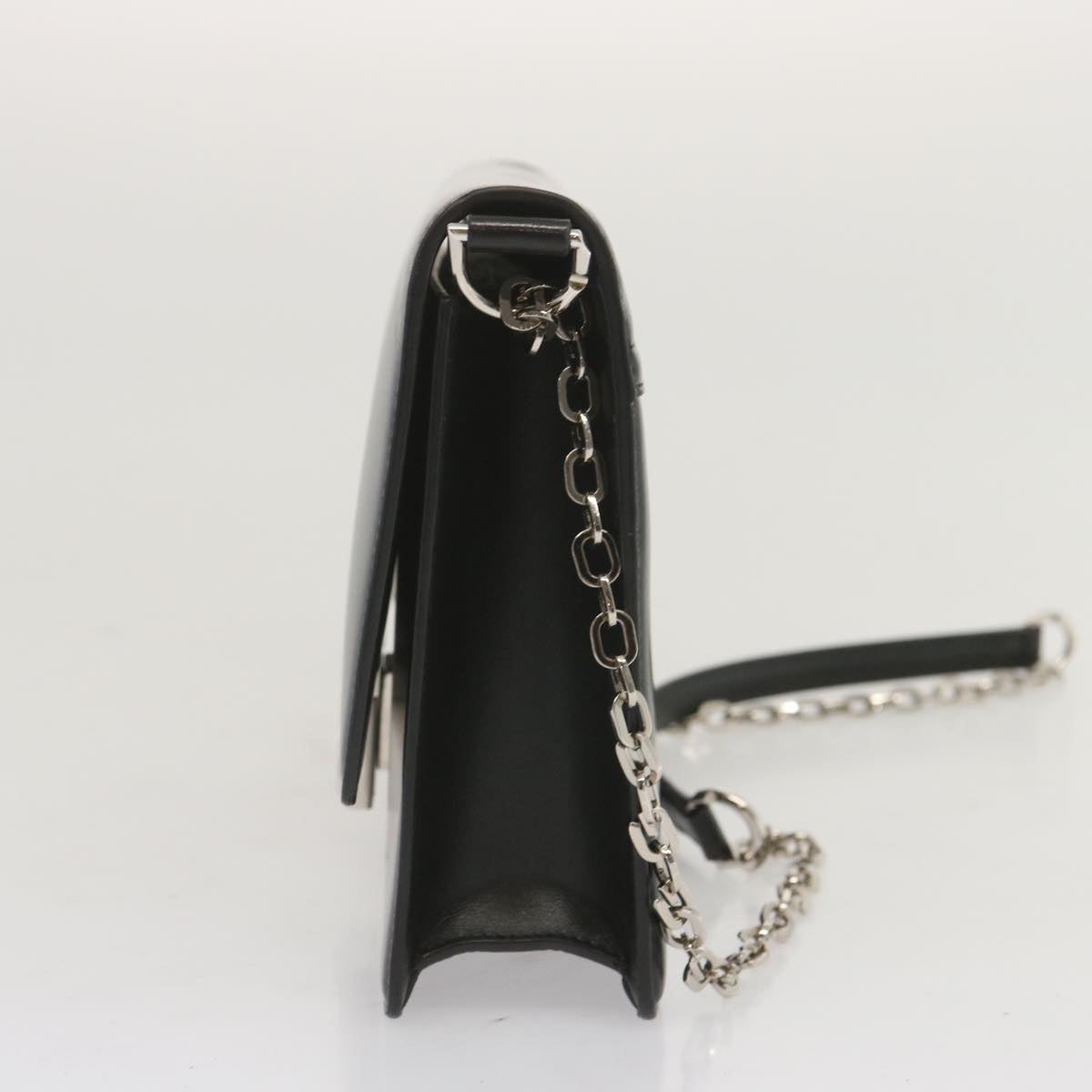 GIVENCHY Chain Shoulder Bag Leather Black