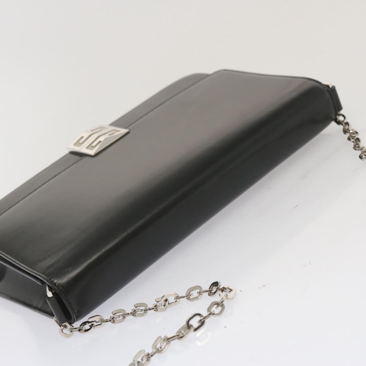 GIVENCHY Chain Shoulder Bag Leather Black