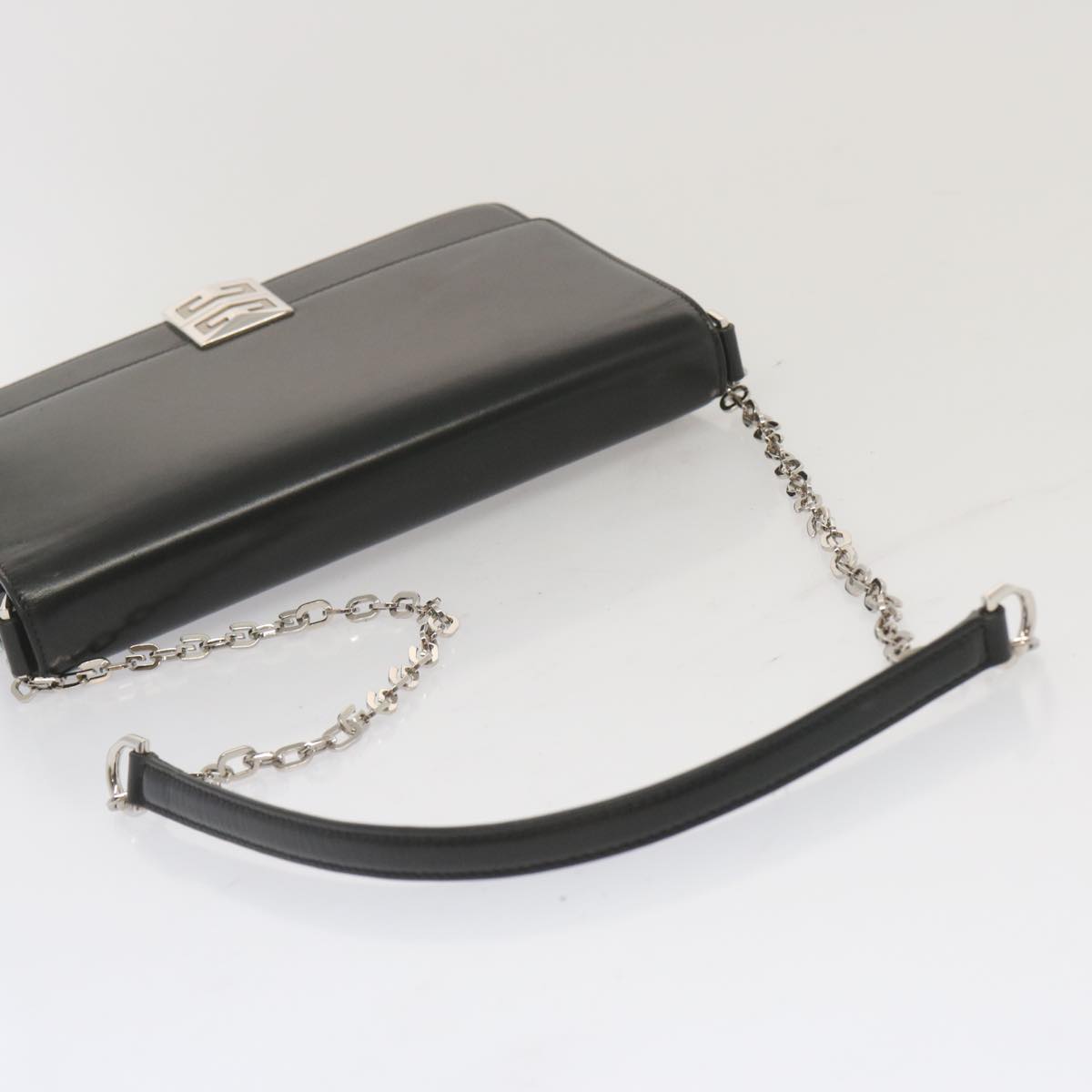 GIVENCHY Chain Shoulder Bag Leather Black