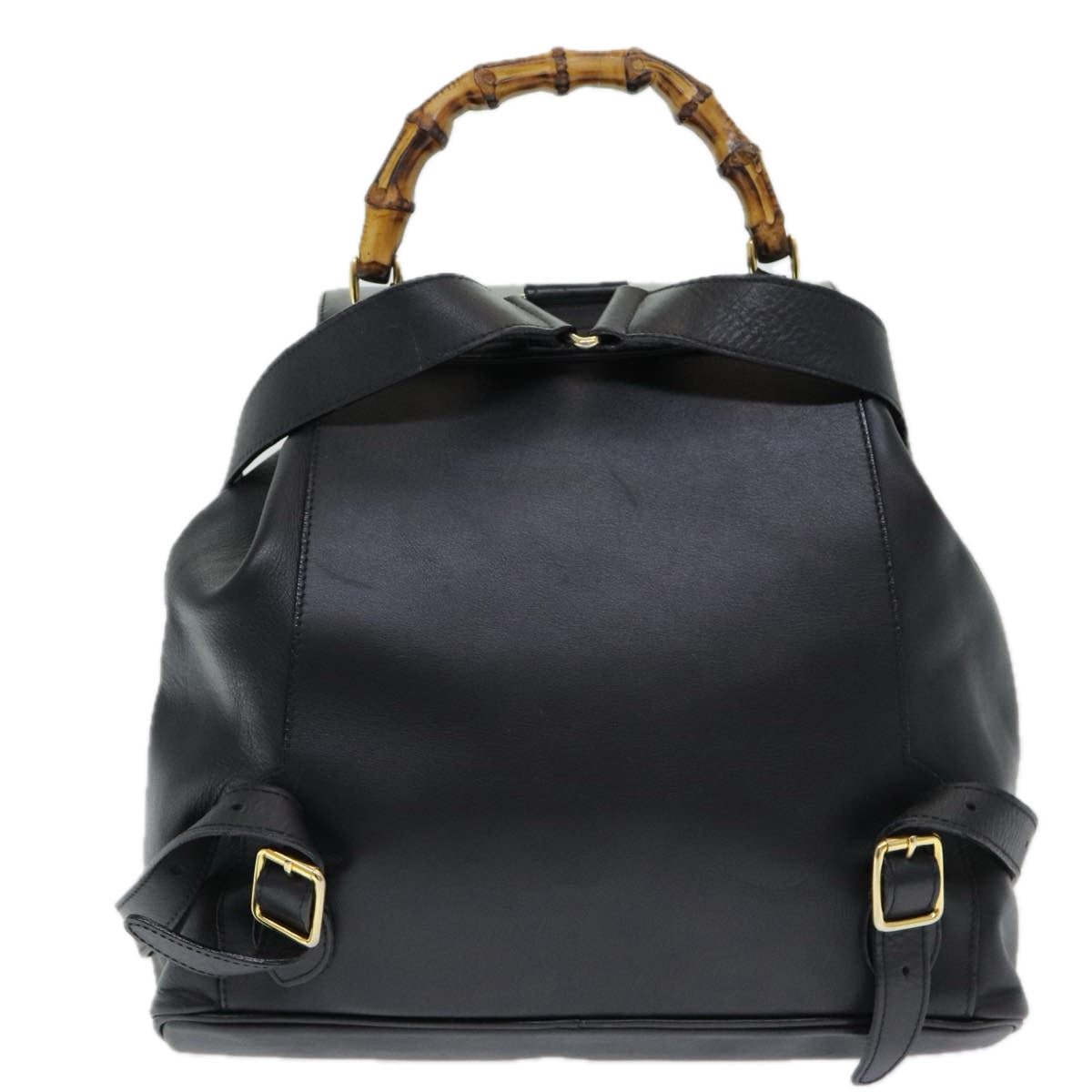 GUCCI Bamboo Backpack Leather Black