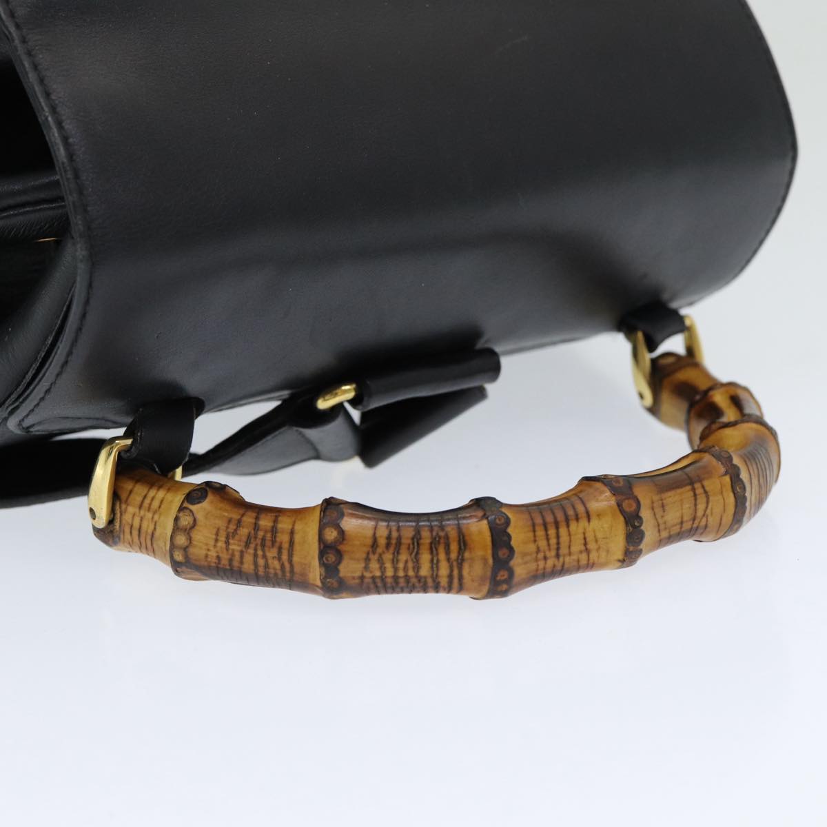 GUCCI Bamboo Backpack Leather Black