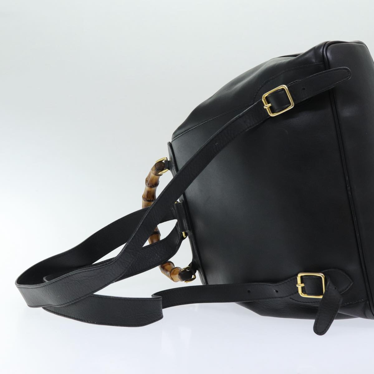 GUCCI Bamboo Backpack Leather Black