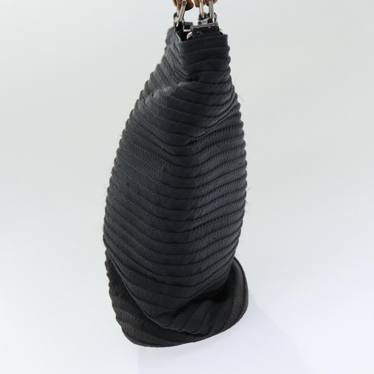 GUCCI Bamboo Hand Bag Nylon Black